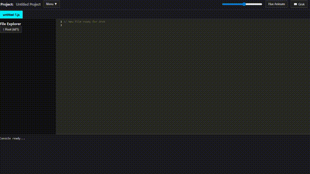 Grok's Gocode Code Editor